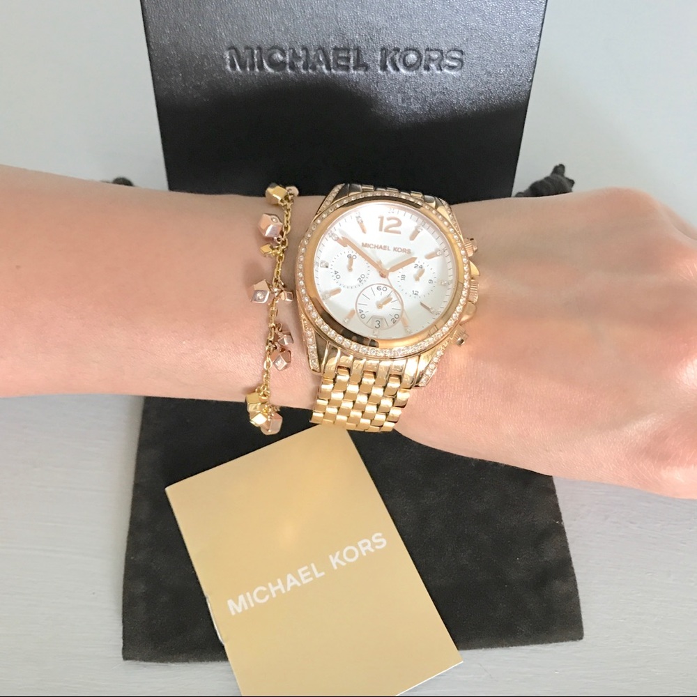 Authentic MK two tone nugget drawstring bracelet - Picture 3 of 6